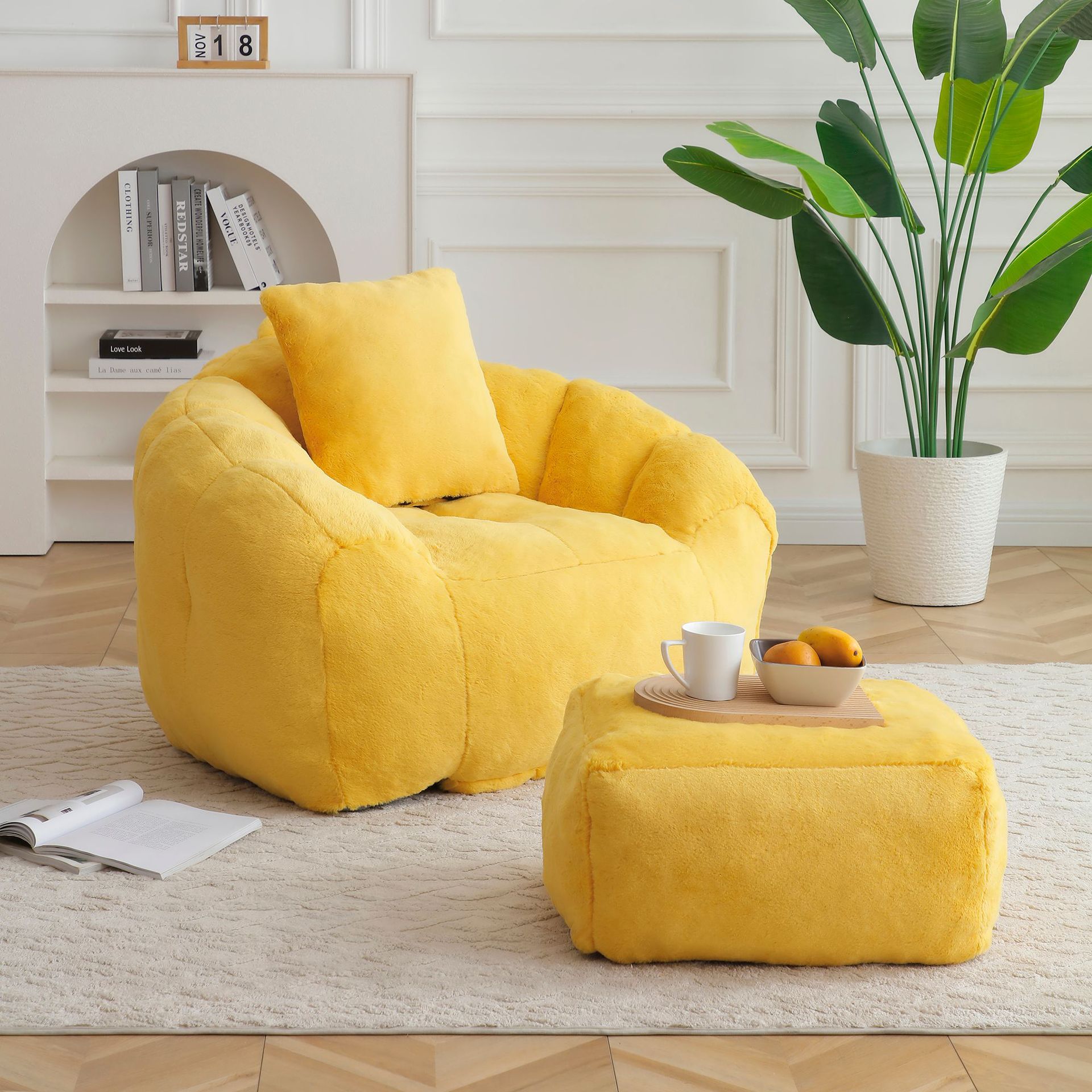Taburete de pie de lujo ligero italiano taburete de sofá largo casero taburete de sofá de madera maciza pie de asiento taburete de sofá bloque de tofu