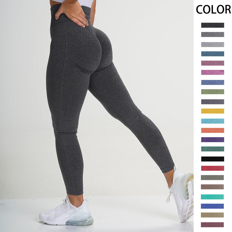 European and American Internet Popular Seamless Knitted Small Crescent Hip Moisture Absorption and Sweat Perspiration Yoga Pants Sports Fitness Pants Sexy Hip Show Women