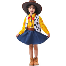 S-L儿童牛仔服装 六一儿童节女童玩具总动员女童胡迪COS服舞蹈服