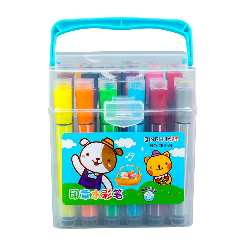 Pluma de acuarela lavable para niños sello de pincel de pintura multicolor pluma de acuarela cabeza suave material de dibujo de Arte de estudiante pluma de dibujo de graffiti