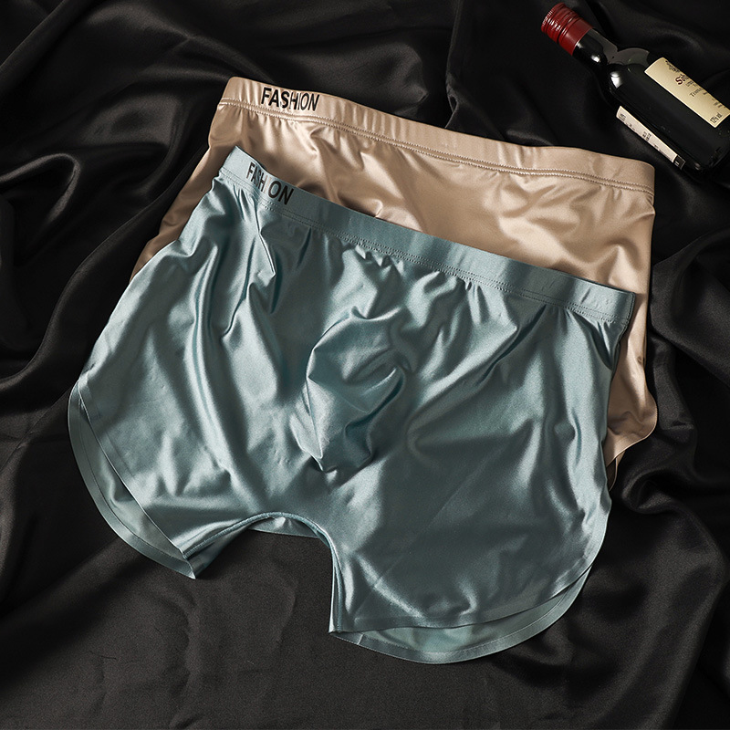 Pantalones de seda de hielo, pantalones cortos de ángulo plano antibacterianos de alta calidad, pantalones de cuatro ángulos para hombres, pantalones para hombres, pantalones para hombres