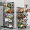 move bookshelf simple and easy dormitory to ground multi-storey household kitchen Trolley Vegetables Basket Toys Storage