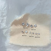 Small earrings, cute accessory, silver 925 sample, simple and elegant design, Korean style