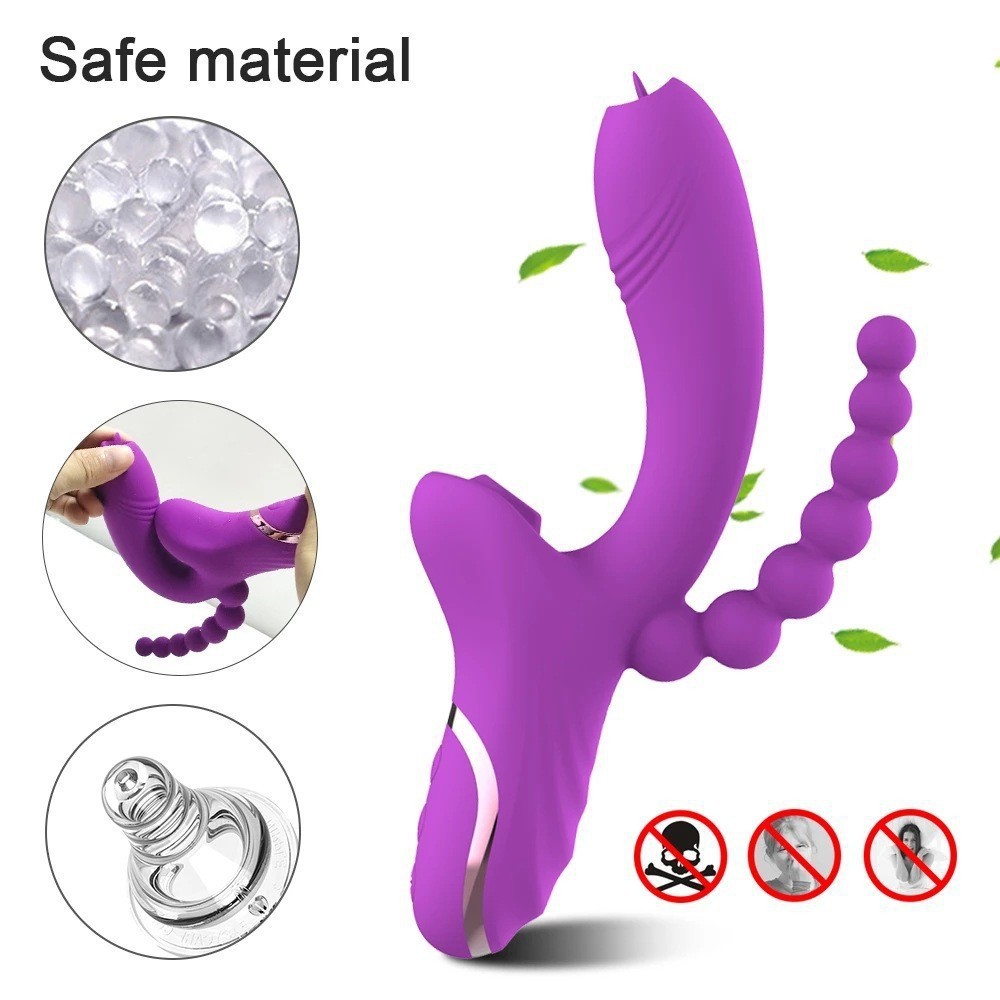 Doppelköpfiger Rosen-Vibrationsstab für Frauen, Rosen-Saug-Vibrationsstab mit Zugperle, Masturbator, Sexspielzeug_voghion.com