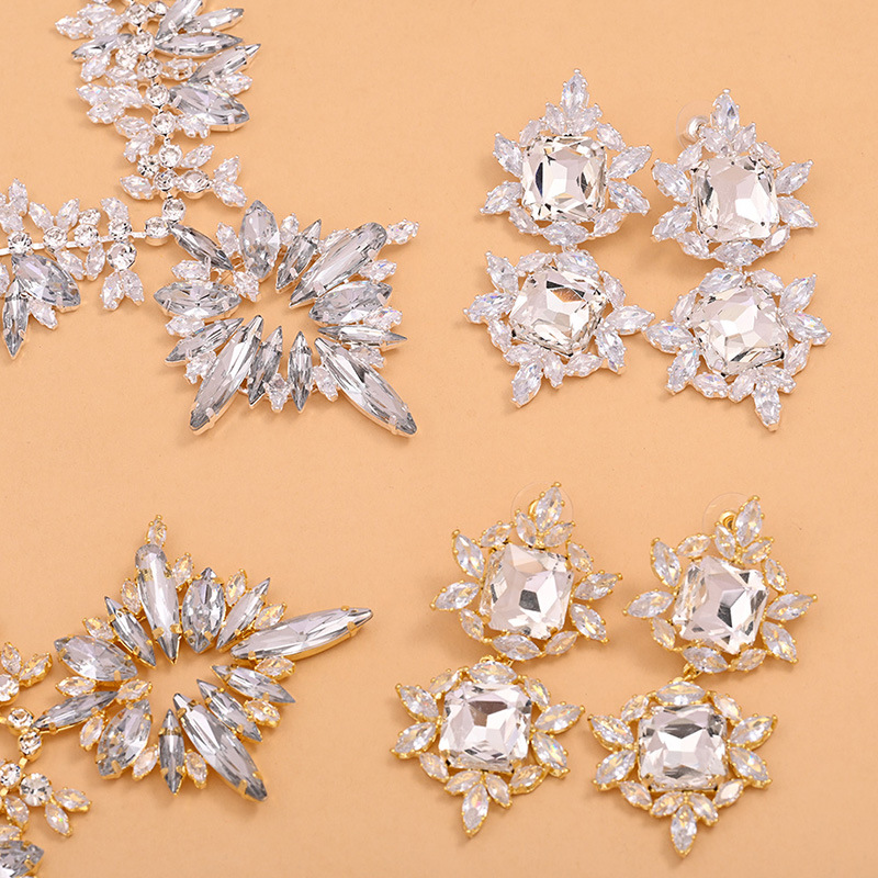 AliExpress Hot Sale Jewelry Set Zircon Exagerado Colgante Clavicle Accesorios Joyería Set