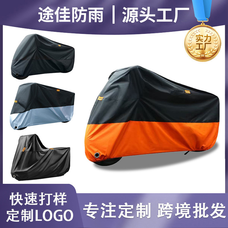 Motorcycle Cover, Electric Vehicle Rain Cover, Thickened Sun Protection Cover for Electric Bikes, Full Vehicle Sun Protection Cover 190T210D