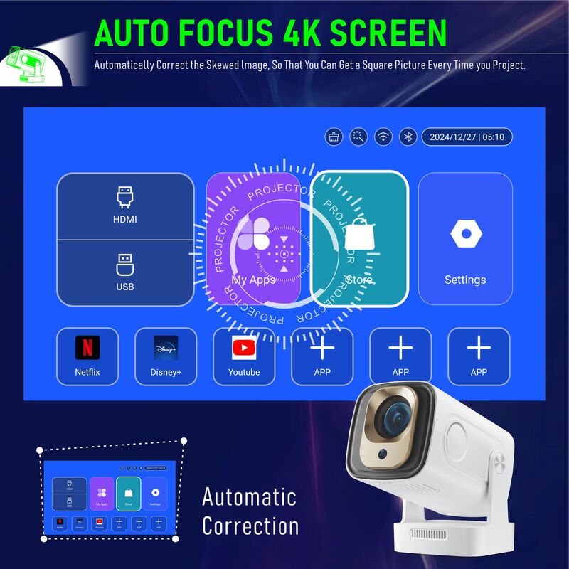 HY260PRO 1080P 200ANS ルーメン オートフォーカス WIFI6 高解像度ホームプロジェクター プロジェクター|undefined