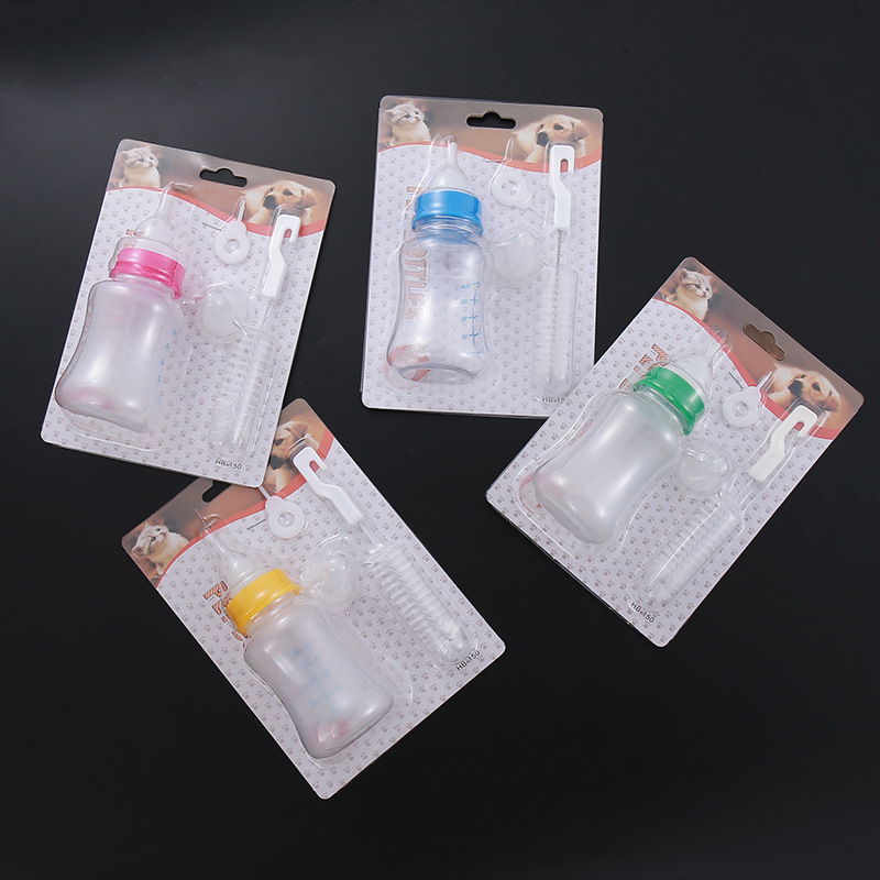 Productos para mascotas cachorro gato cachorro botella de leche reemplazable set de siete piezas tetas de silicona cachorro alimentador de agua potable en stock