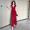 Dingzhu Diagonal Collar Celebrity Nightclub Dress Evening Dress