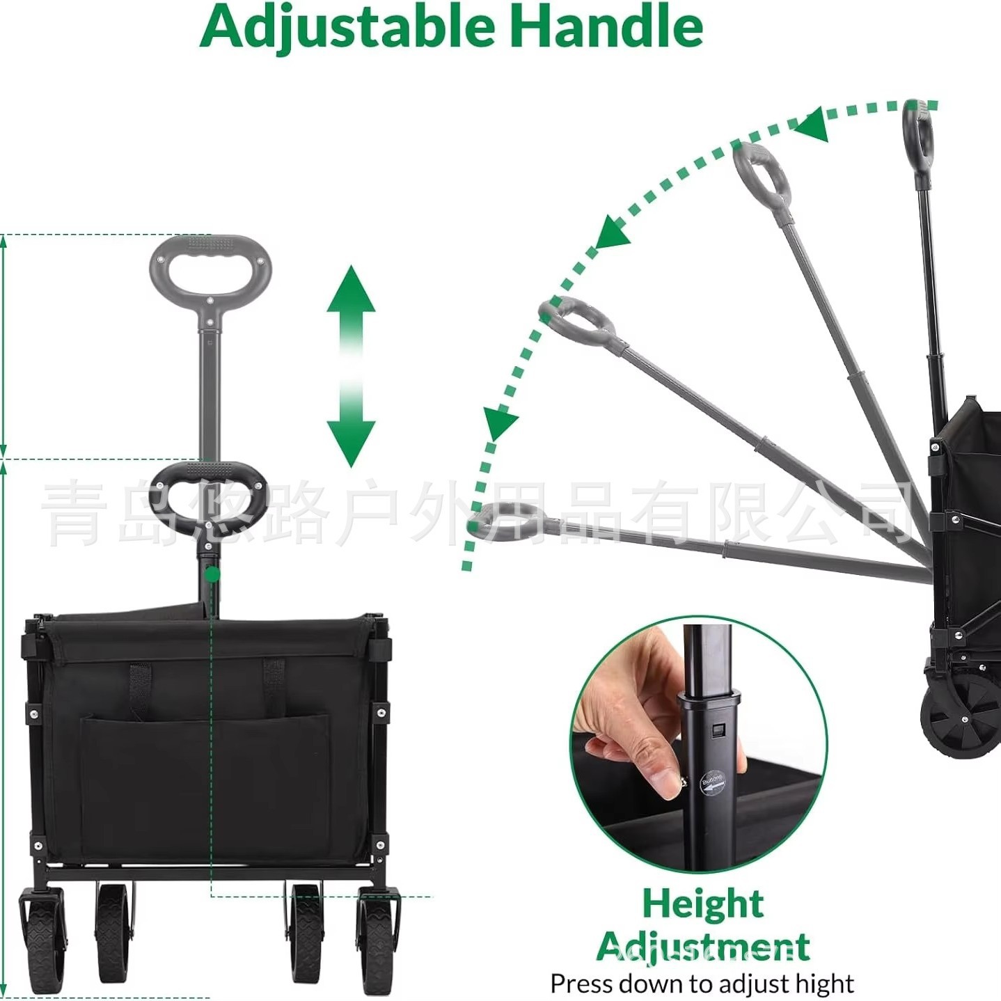 Venta directa de fábrica carrito plegable portátil hermoso jardín plegable ATV camping plegable multifunción empuje manual