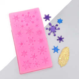 蓝调 圣诞雪花 硅胶翻糖模具 DIY巧克力蛋糕装饰模具 液态模具