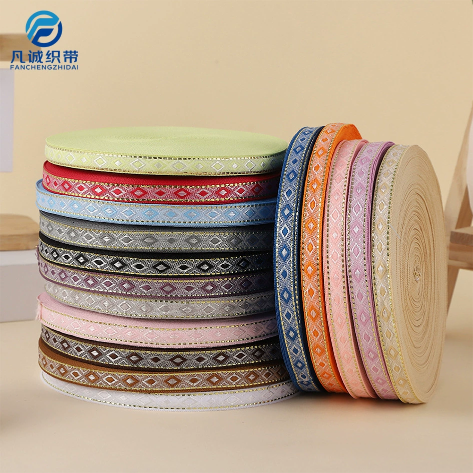 1.2cm Древний стиль восемь сокровищ с ромбовидным золотым шелком жаккардовым ремнем