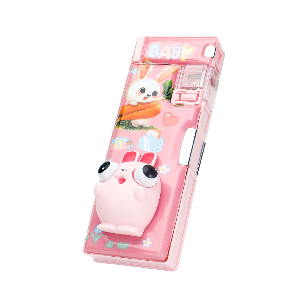 Caja de papelería de descompresión tridimensional 3D de dibujos animados para estudiantes Caja de lápices de plástico multifuncional Juguetes creativos Caja de lápices de papelería