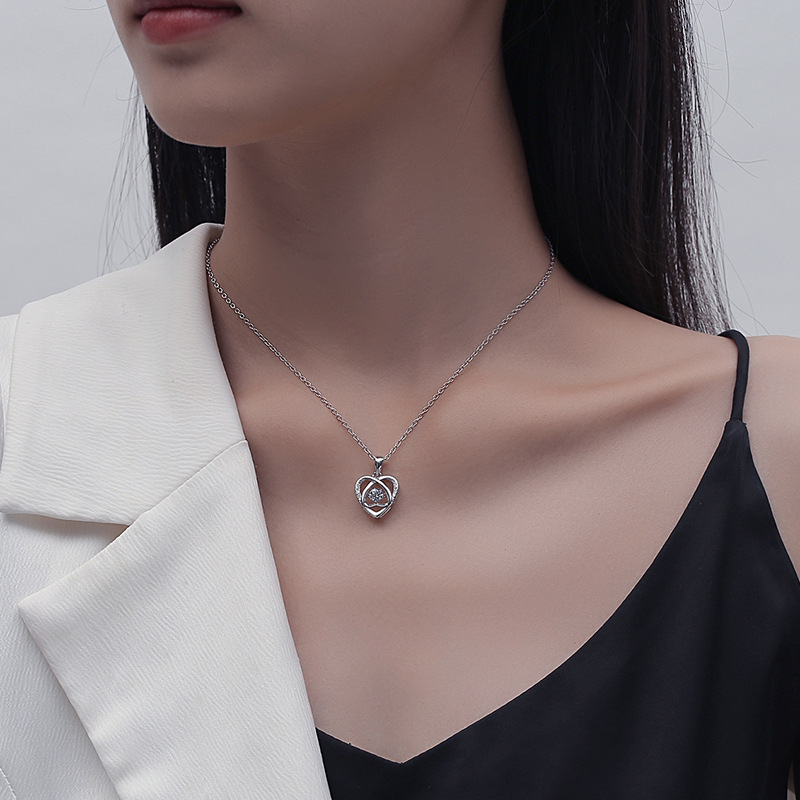 Beating Mood nuevo amor inteligente collar de plata esterlina de las mujeres S999 collar de lujo de estilo japonés y coreano regalo de San Valentín