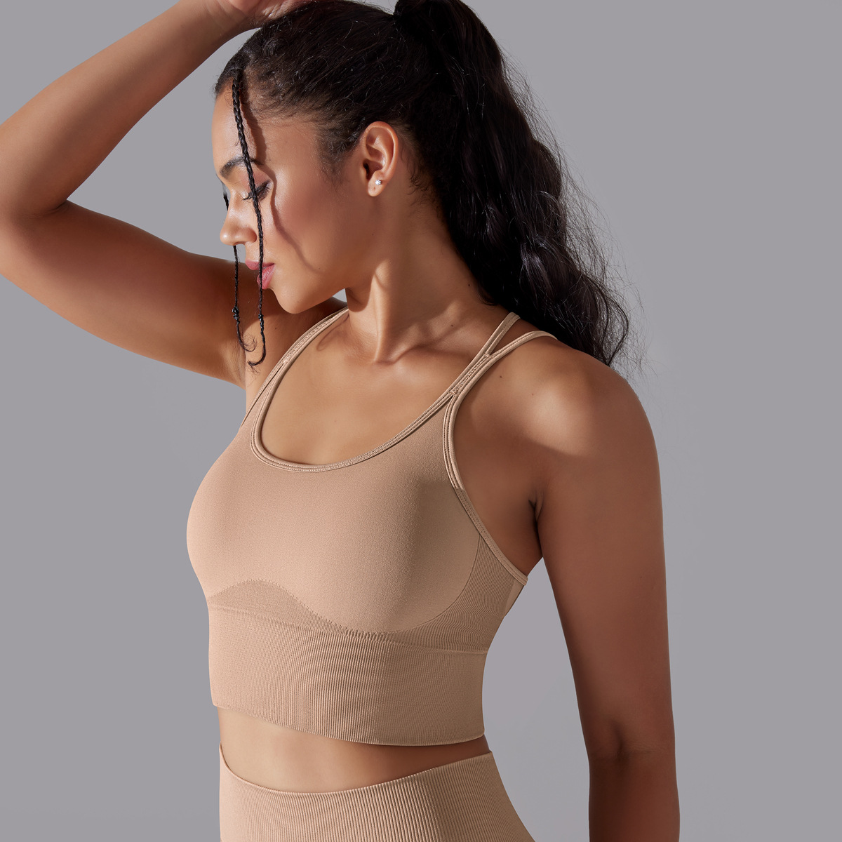 Simple Style Sports Solid Color Nylon Cotton Blend U Neck Tracksuit Vest Jogger Pants Leggings display picture 28