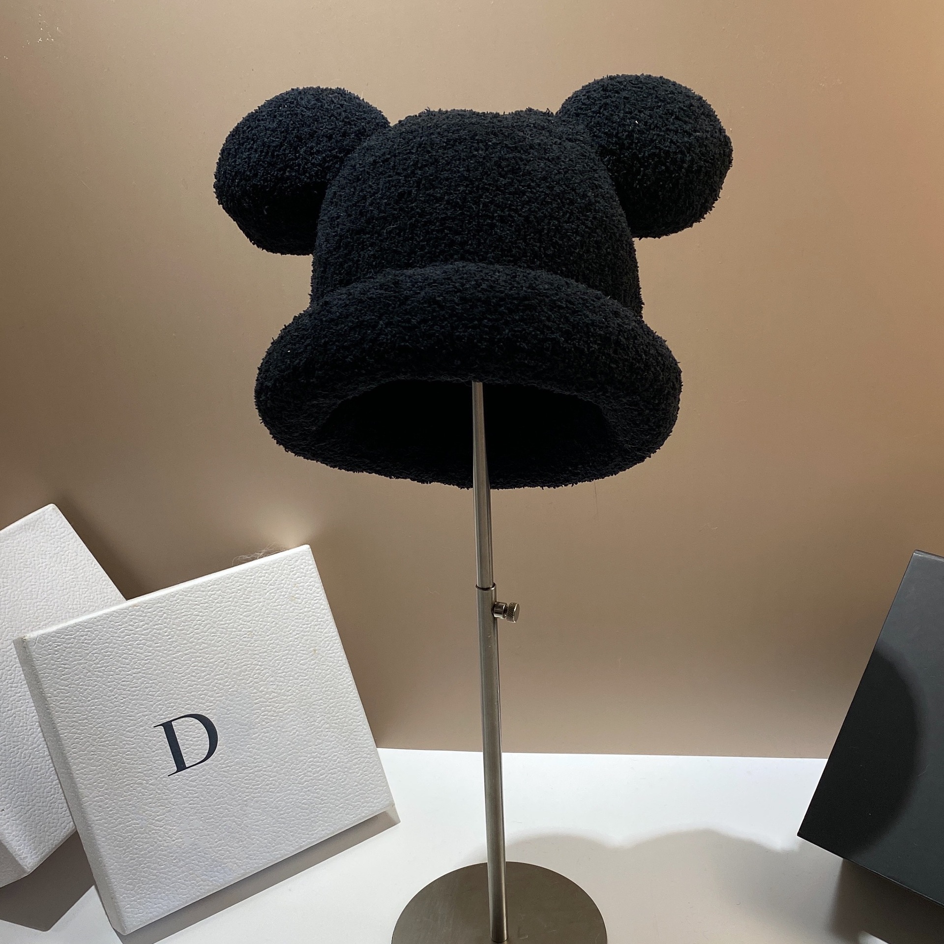 Bear Eared Brimless Female Hat with New Trend Cute and Sweet Headband Hat Personalized and Versatile Warm and Windproof Basin Hat_voghion.com