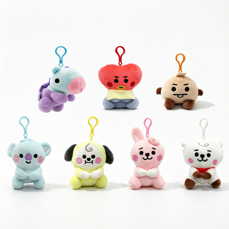 Korean trendy new small animal plush toys: cute little pony, pink rabbit, yellow dog, suitable for hanging on doll machines