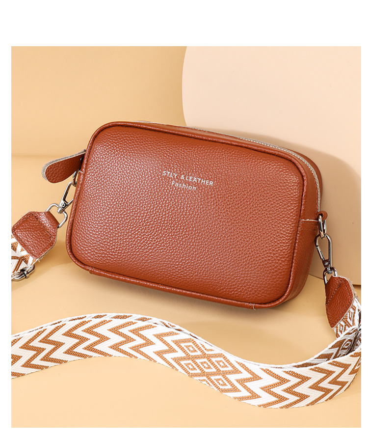 Genuine Leather Small Square Shoulder Bag For Women Versatile_voghion.com