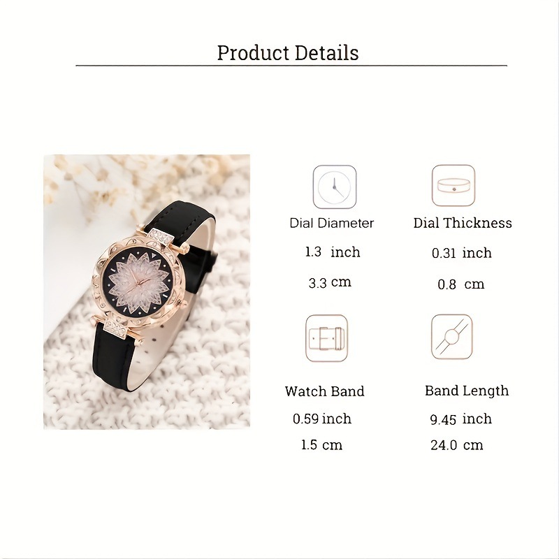 Elegant Flower Buckle Quartz Women's Watches display picture 2