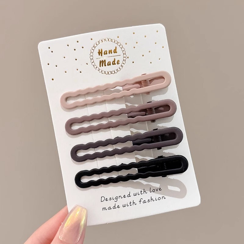 Clip de boca de pato, clip de cabello sin marcas, cabeza de mujer, clip de cabello, clip de cabello de frangeo grande, clip de cabello roto en la frente