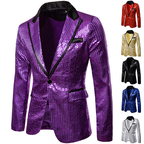 Men's Suit Sparkling Performance Dress Suit Nightclub Men's Attire Host MC Studio Coat Western Suit XZ58