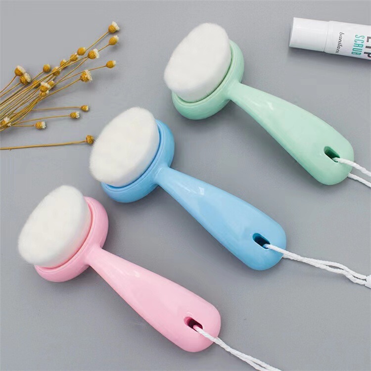 Cross-Border Ruyi Facial Cleansing Brush, Soft Bristles, Long Handle, Manual Cleansing Brush for Makeup Removal and Exfoliation, Skin-Friendly, from a Reputable Manufacturer