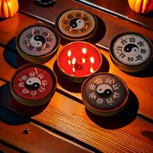 跨境亚马逊wish周易伏羲八卦图香薰蜡烛尺寸2.2*8cm太极八卦香薰