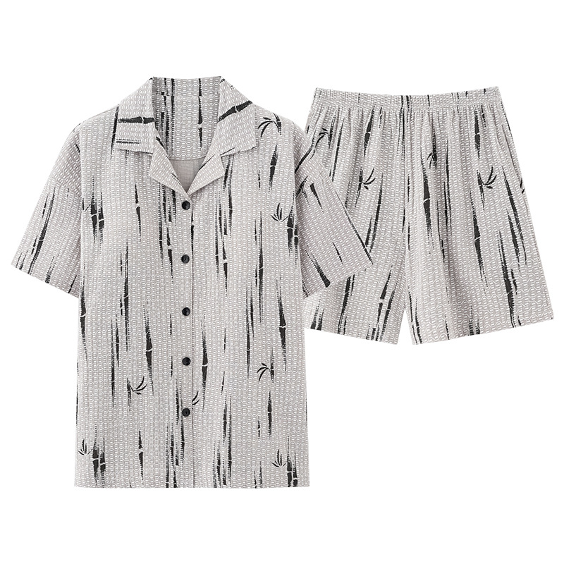 Pajamas de algodón para mujeres 2025 nuevo hombre de verano gran pareja de mangas cortas para mujeres con cojín de pecho conjunto de ropa para el hogar