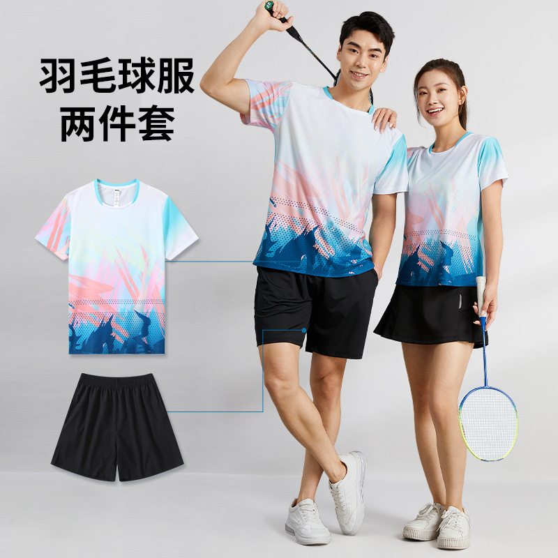 High-End Badminton Suit for Women, Summer Quick-Drying Men's Volleyball Table Tennis Game Training Team Uniform, Custom-Made