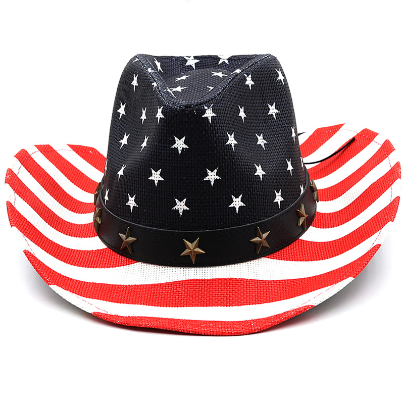 Fashion Sailor Dance American Flag Retro Western Cowboy Hat display picture 1