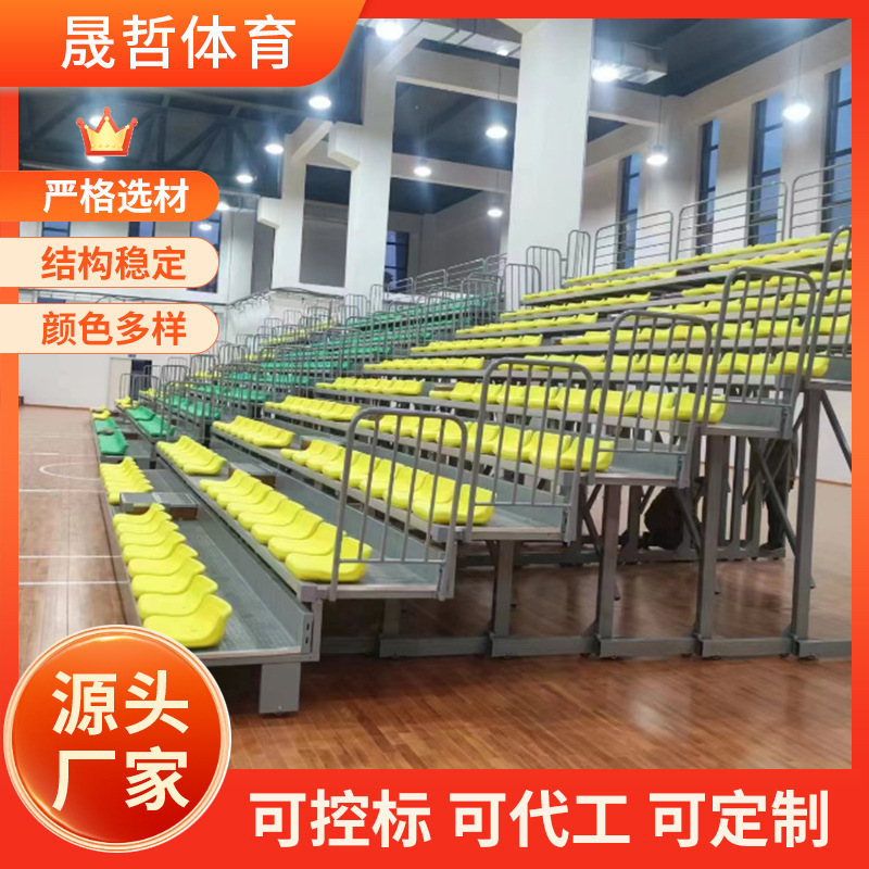 定制户外体育场塑料低靠背伸缩看台座椅室内中空吹塑阶梯连排椅