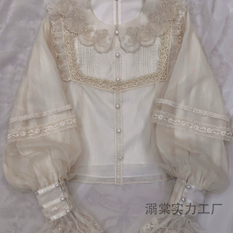 Рубашка, короткая молния фонарик? Lolita стиль, puff sleeves