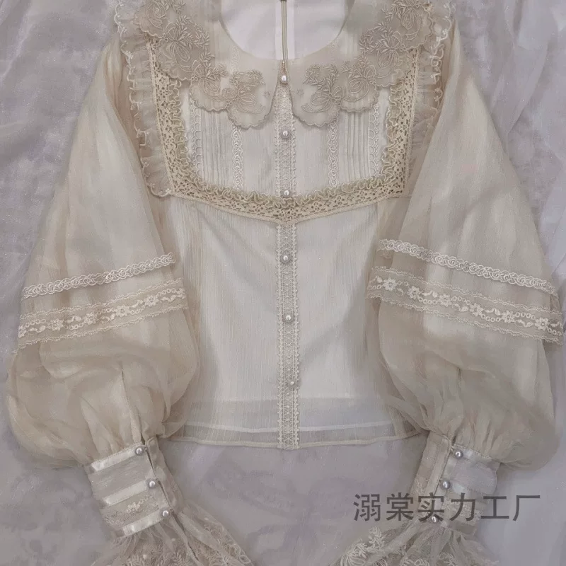 Рубашка, короткая молния фонарик? Lolita стиль, puff sleeves