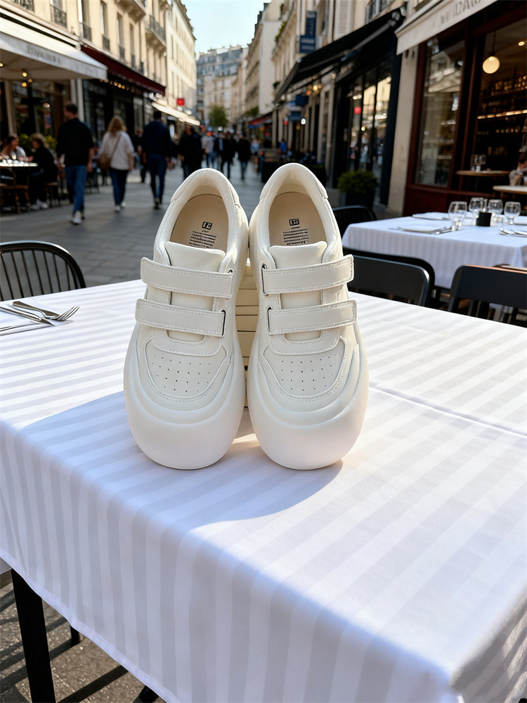 Scarpe platform stile pane donna velcro cloud bianco_voghion.com