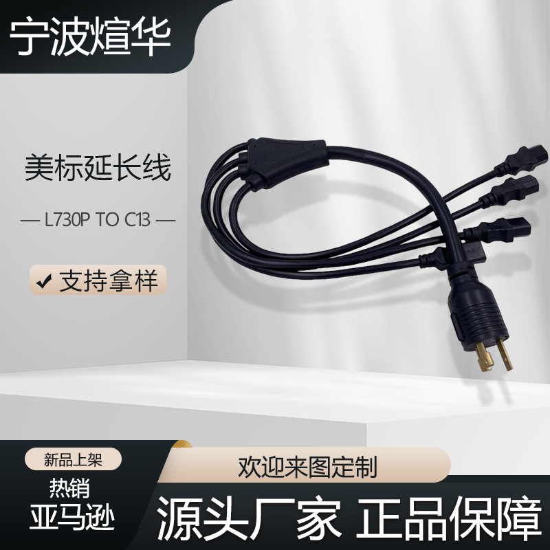厂家直销 出口品质  煊华  五通 分支器 一分四电源线  L730P C13
