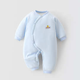 婴儿150g棉连体衣新生儿夹棉秋冬加厚保暖三层保暖棉衣服安阳婴童