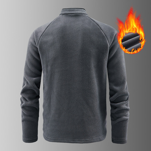 Cross-border wholesale, cold-resistant, warm, thick double-layer fleece, winter large size, men's velvet stand-neck fleece, Norway