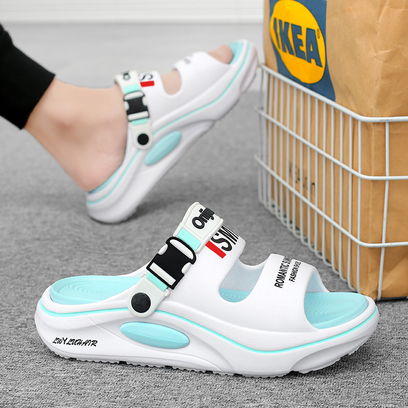 Sandalias hombres 2025 zapatos con agujeros de verano casual plataforma sandalias y zapatillas de playa de doble uso para hombres sandalias deportivas