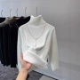 秋冬季加厚保暖一体针织衫