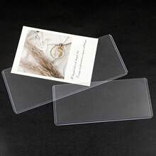 现货PVC透明长条照片票据硬胶套高亮硬卡套副本文件保护卡套定制
