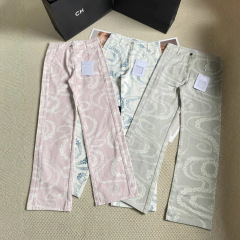 Nanyou ハイエンド婦人服ヨーロッパバージョン Xiaoxiangfeng 夏新ダブル C レタープリントパターンハイウエストスリムジーンズ