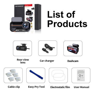 and rear dual-recording dashcam WiFi6: Driving recorder