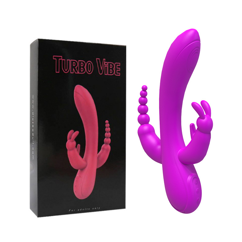 Vibrador femenino de tres cabezas, multifrecuencia, con doble cabezal, estimulador de perlas, tapón anal, masajeador, dispositivo de masturbación, productos para adultos