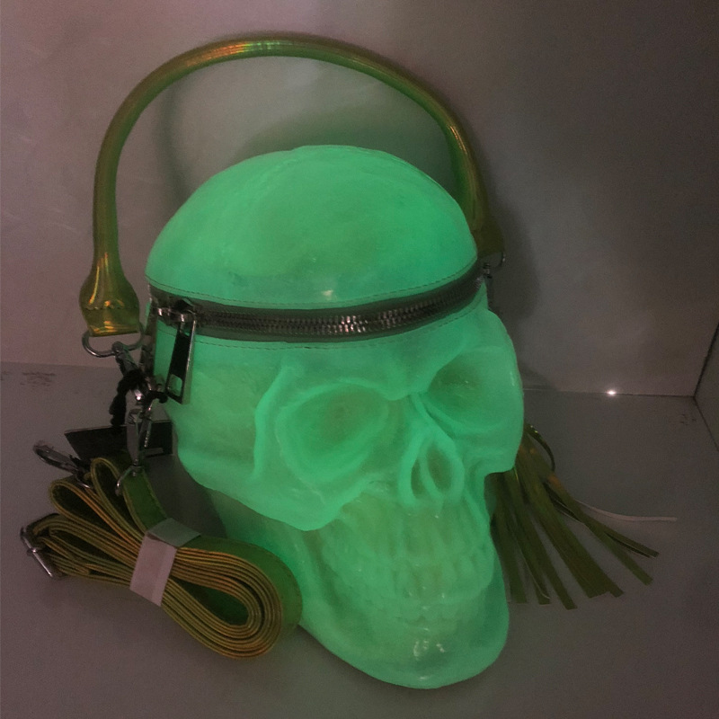2022 New Amazon Dark Skull Funny Halloween Style Women's Bag Cross-border Tassel Shoulder Messenger Bag
