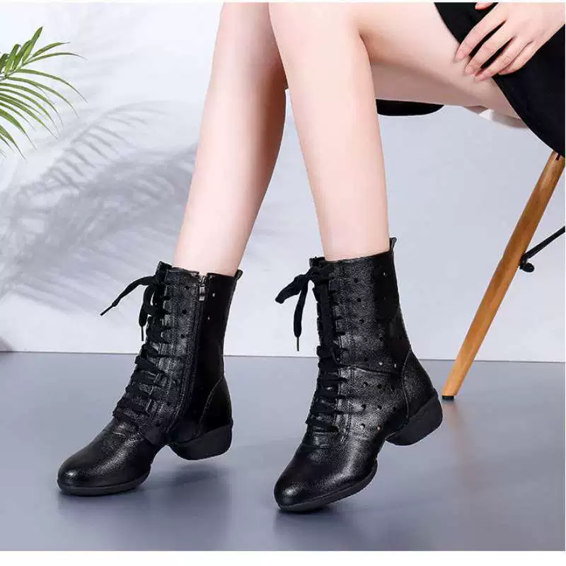 Современные танцевальные ботинки, женские высокие танцевальные туфли на мягкой подошве, танцевальные туфли для матросов, квадратные танцевальные туфли для взрослых