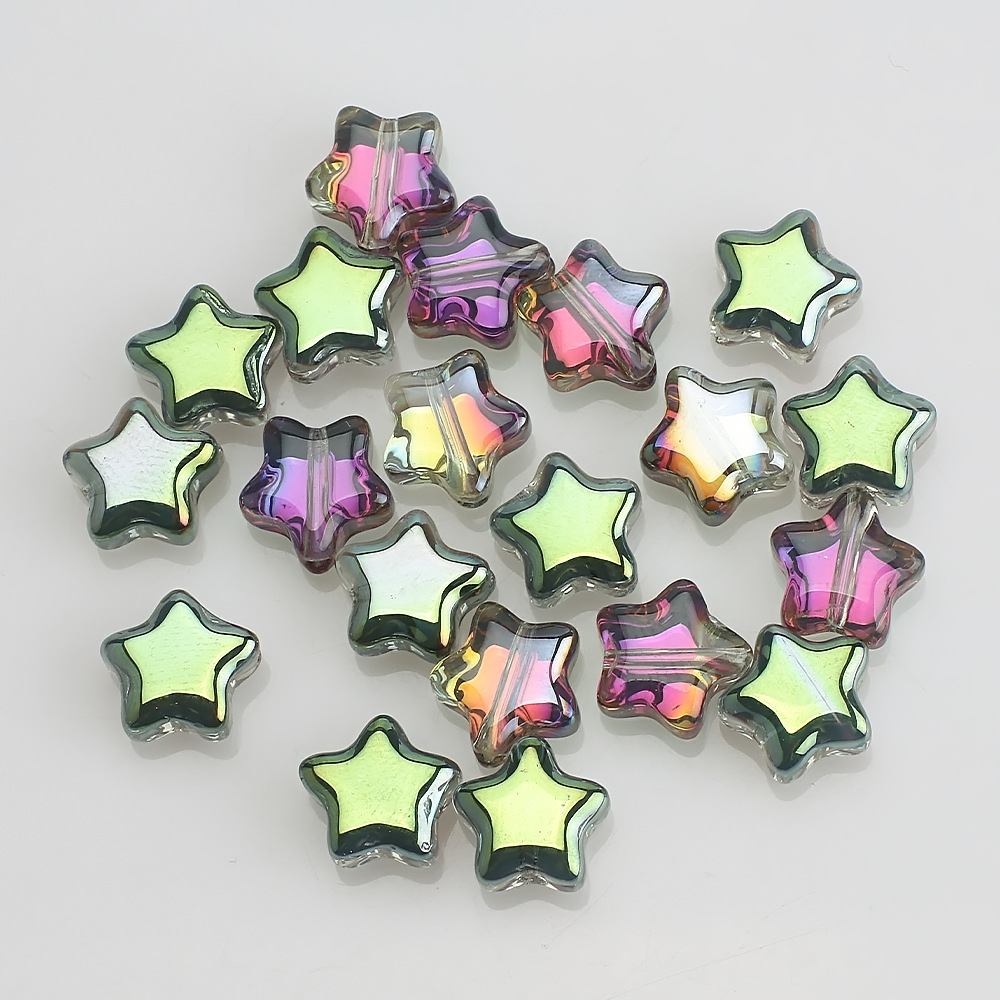 Nuevo colorido estrella de cinco puntas 8MM agujero medio colgante de cristal de bricolaje hecho a mano con cuentas de accesorios de joyería al por mayor image 14