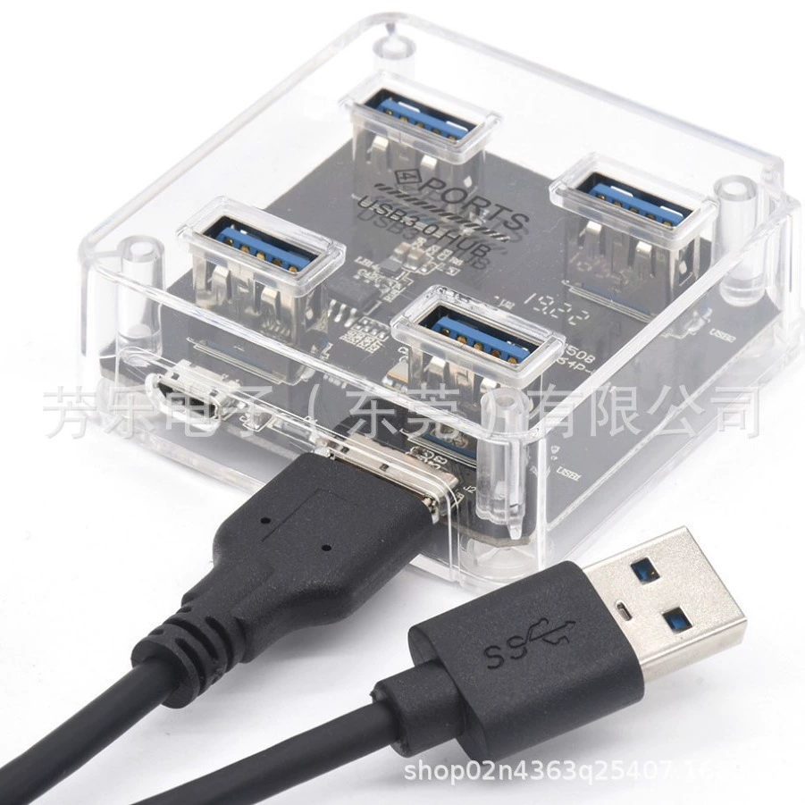 Завод в наличии оптом новый прозрачный концентратор 3.0hub без привода многоинтерфейсный расширитель концентратора с блоком питания