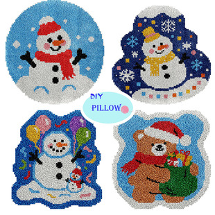 Pre-sale cross-border supply of handmade DIY carpet segment embroidered snowman (material package) English version