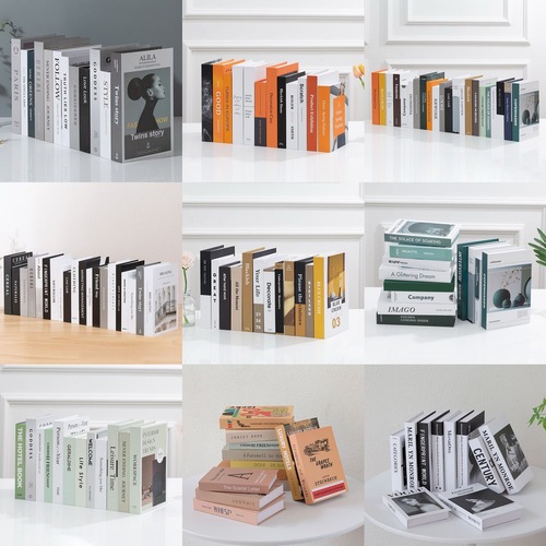 European-style high-end gold-leaf background decoration fake book study living room high-quality decor model props book factory wholesale