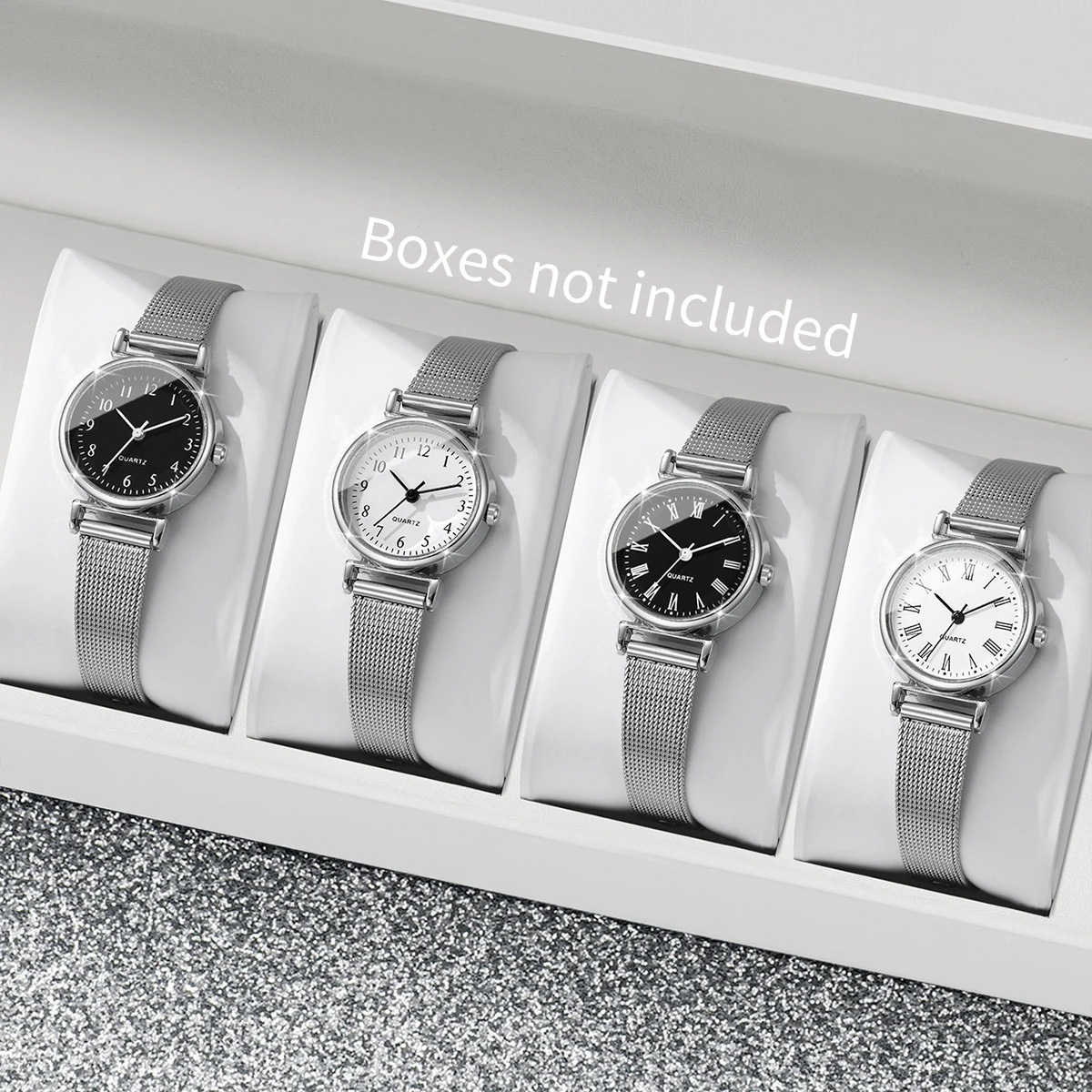Cross-border best-selling women's watch, metal mesh strap, Korean-style simple and elegant quartz watch for students